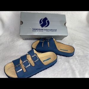 Sanosan leather sandal “Lincoln Nubuck” in Navy